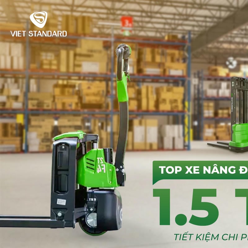 Pallet truck điện 1.5 tấn chỉ nâng mặt pallet ở mức thấp, nên phù hợp di